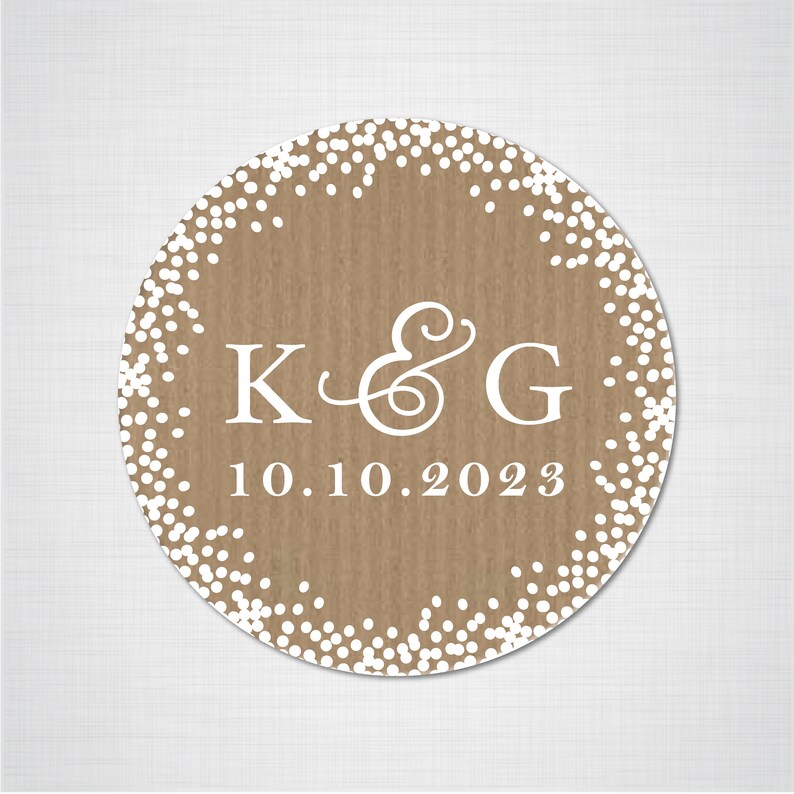 Round transparent stickers Wedding invitation seal Custom monogram wedding envelope initial seals stickers labels RW25