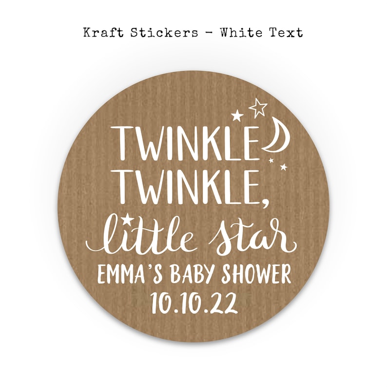Twinkle twinkle little star baby shower stickers Twinkle twinkle little star labels