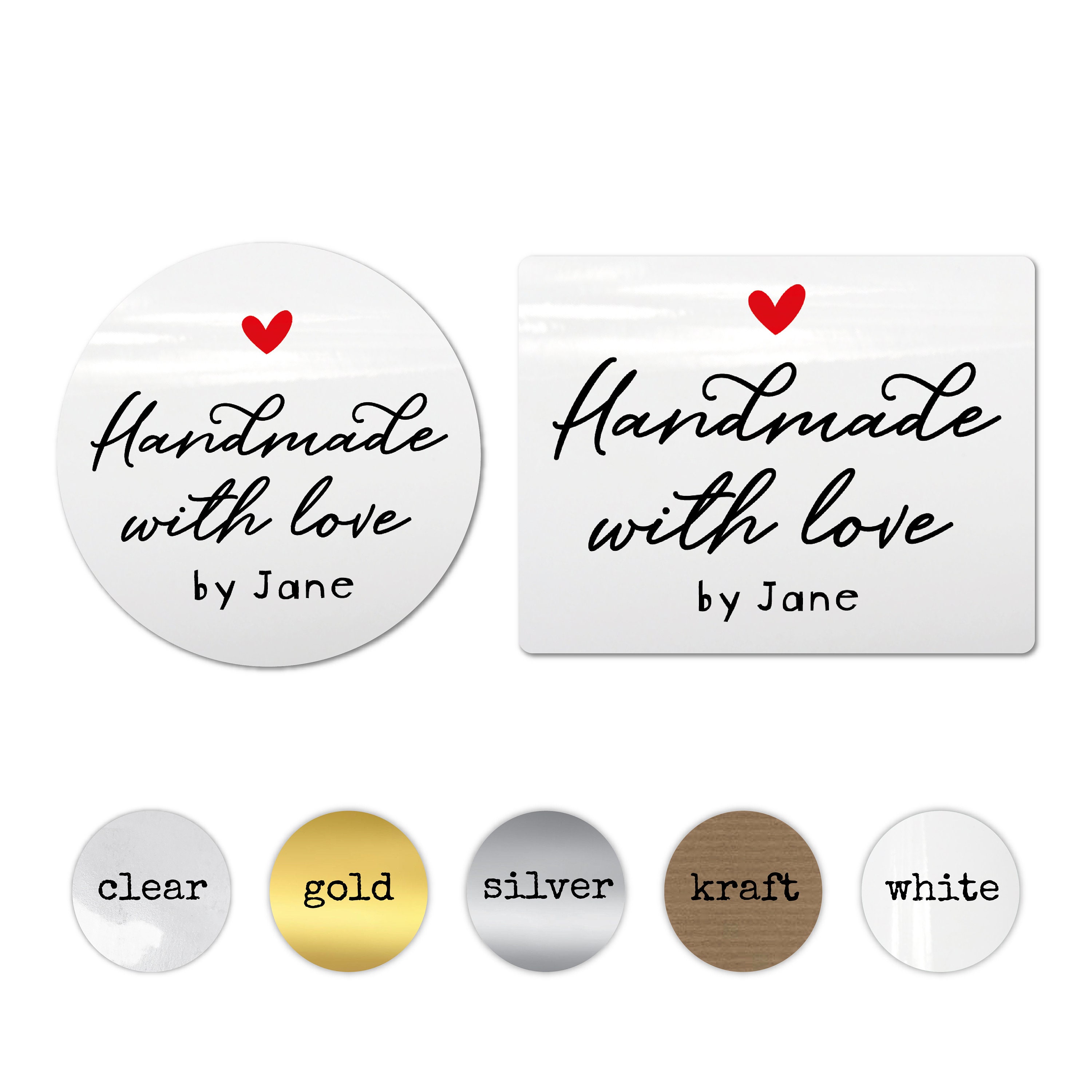 handmade with love business sticker sheet custom etsy