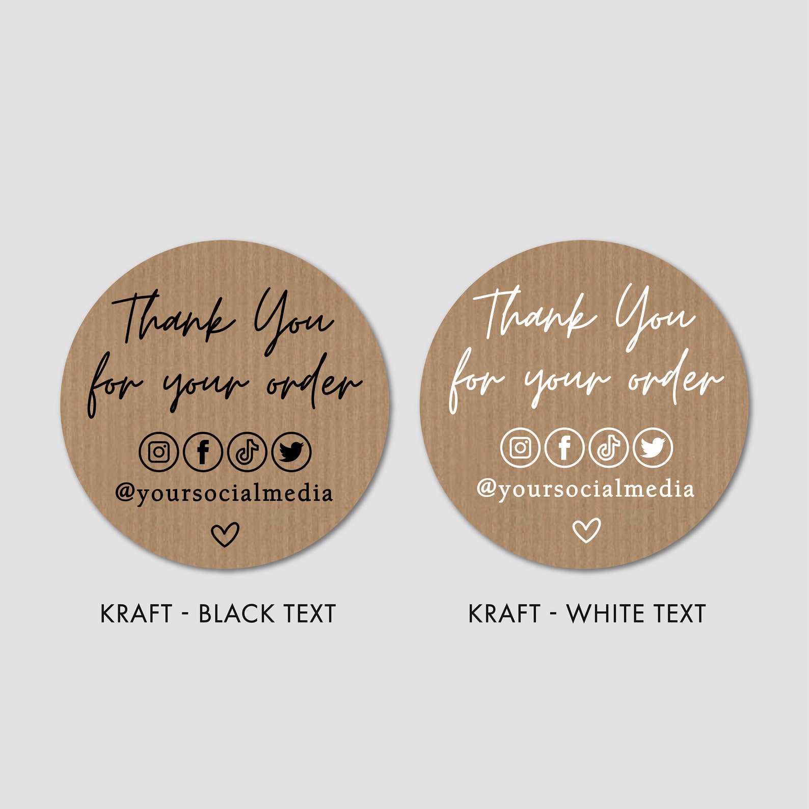 Custom Thank You for Your Order Stickers Personalized Square Etsy