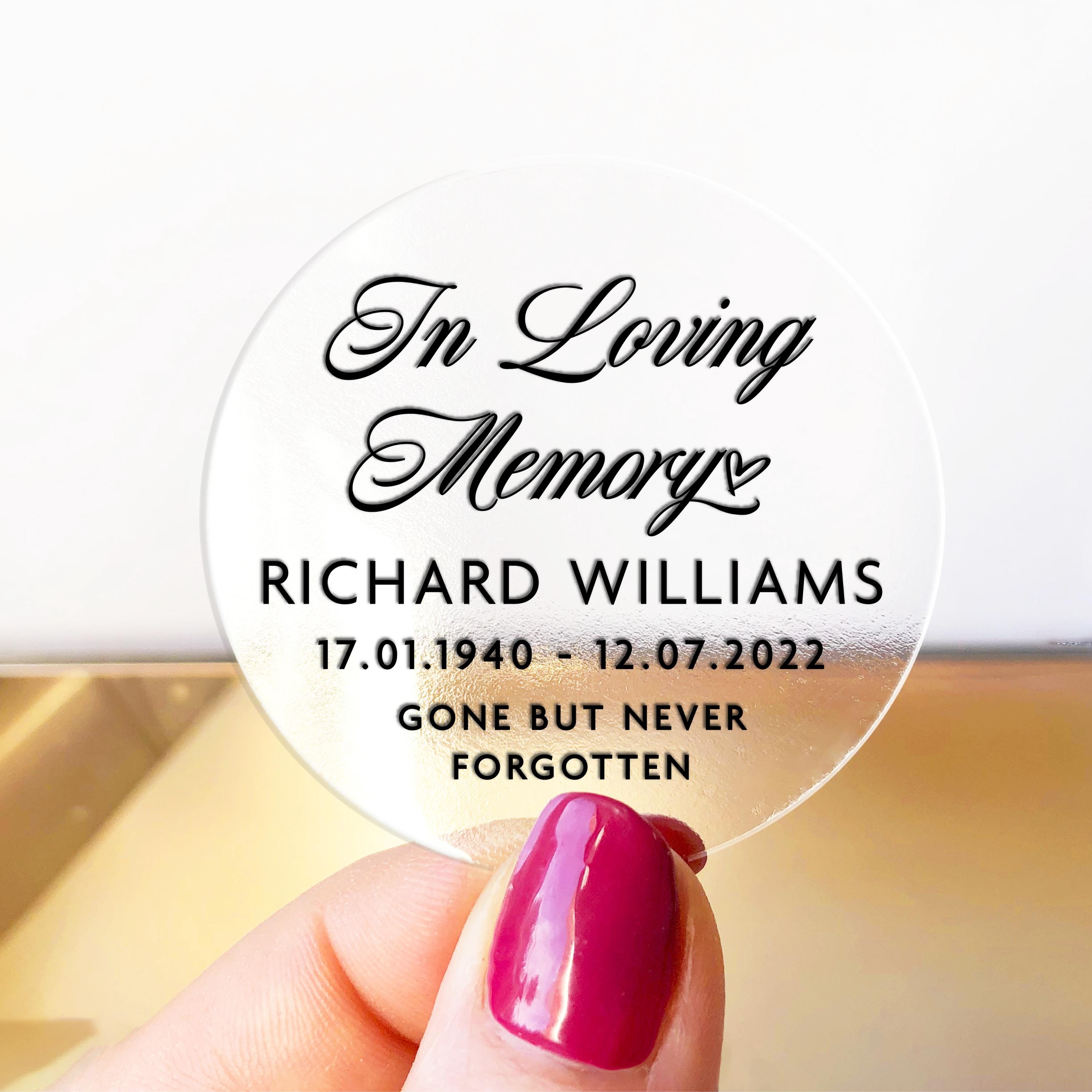 Fillable In Loving Memory Label In Loving Memory Gift Stickers Sheet, Funeral Candle Sticker Labels ...