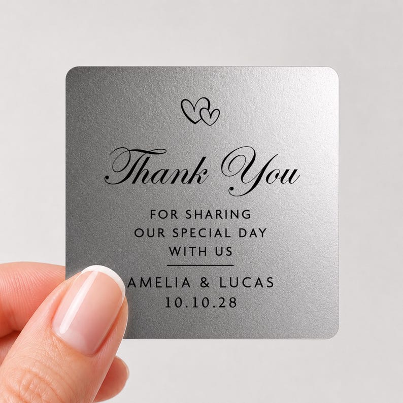 Personalised Thank You Candle Labels, Custom Candle Stickers, Printed Candle Jar Labels, Thank You Gift Labels, Small Business Labels Silver/Black