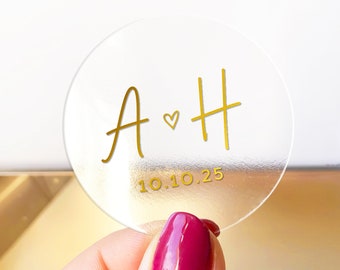 Wedding thank you gold foil clear favors stickers labels, Transparent stickers custom, Wedding favors stickers, Wedding favor labels