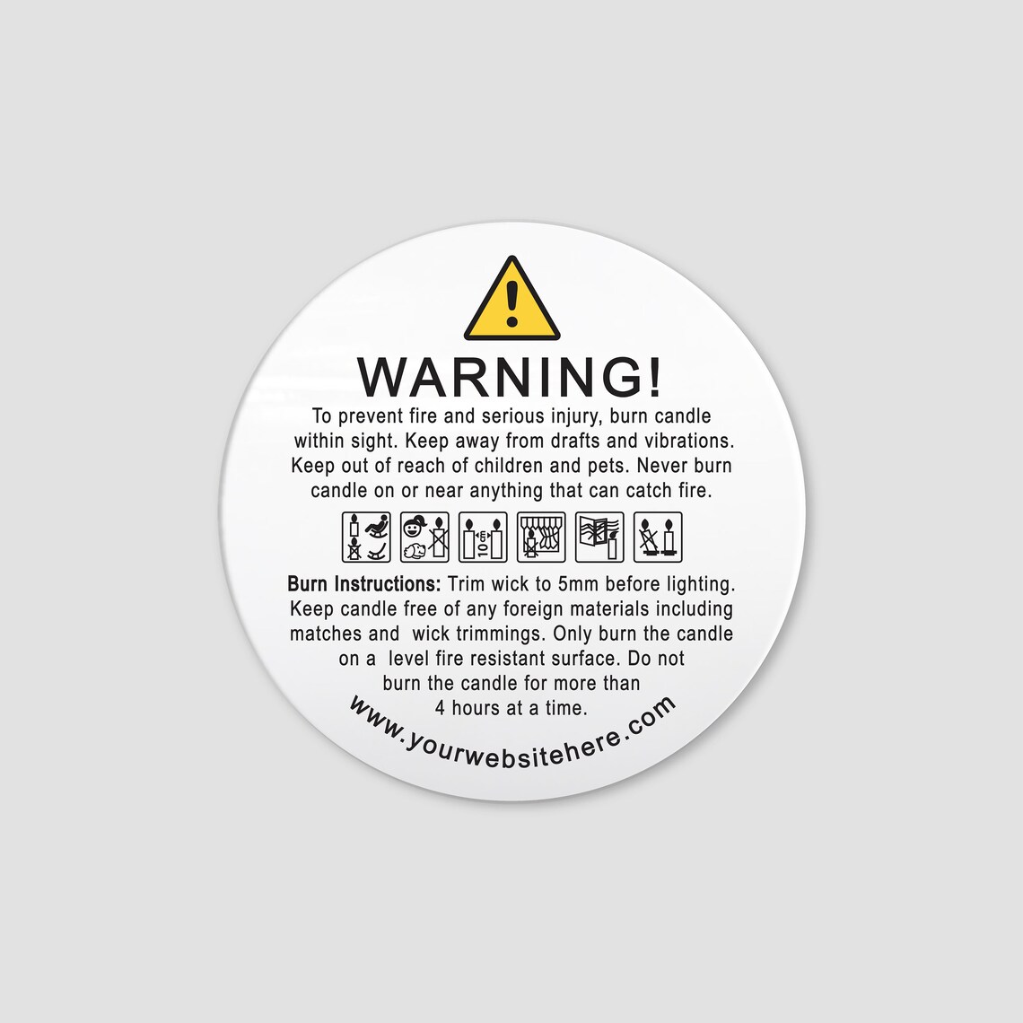 Custom Candle Warning Safety Labels Stickers Candle Making Etsy
