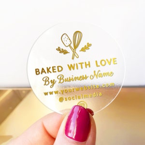 Thank you business food cake dessert bakery cupcake stickers, Baked with love stickers, Your text here sticker, Business branding sticker