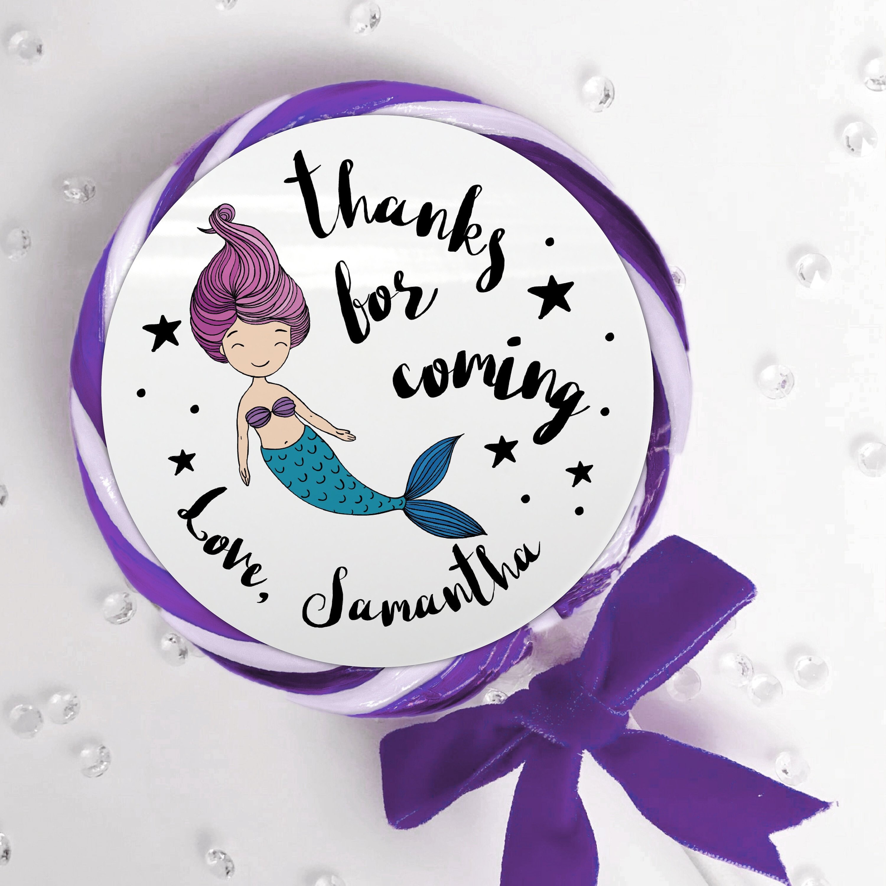 thank you stickers birthday party favours for kids custom labels