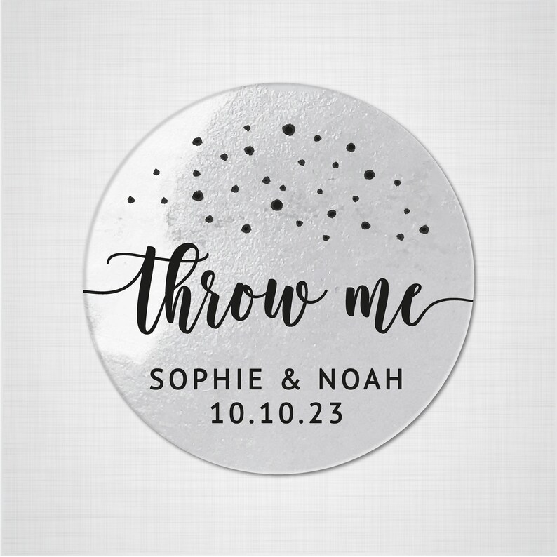 Personalised Wedding Stickers Throw Me Confetti Stickers Personalised Wedding Stickers Throw Me Confetti Stickers