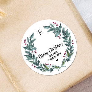 Merry Christmas custom name tags labels stickers, Christmas gift tags personalised, Personalized sticker labels, Gift wrapping accessories