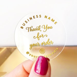 Small business thank you packaging product stickers labels, Social media stickers, Envelope stickers custom, Gold foil stickers