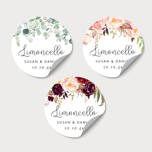 Limoncello Wedding Favor Labels, Limoncello Gift Bottle Labels, Limoncello Party Favor Sticker Design, Custom Lemon Alcohol Bottle Stickers