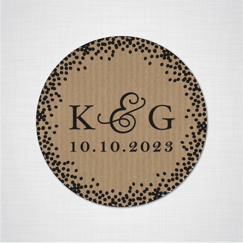 Round transparent stickers Wedding invitation seal Custom monogram wedding envelope initial seals stickers labels RW25