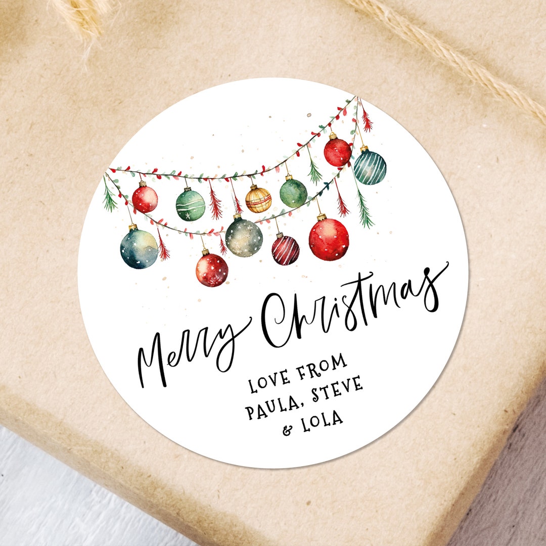 Merry Christmas Stickers Sheet Christmas Sticky Gift Tags Personalised