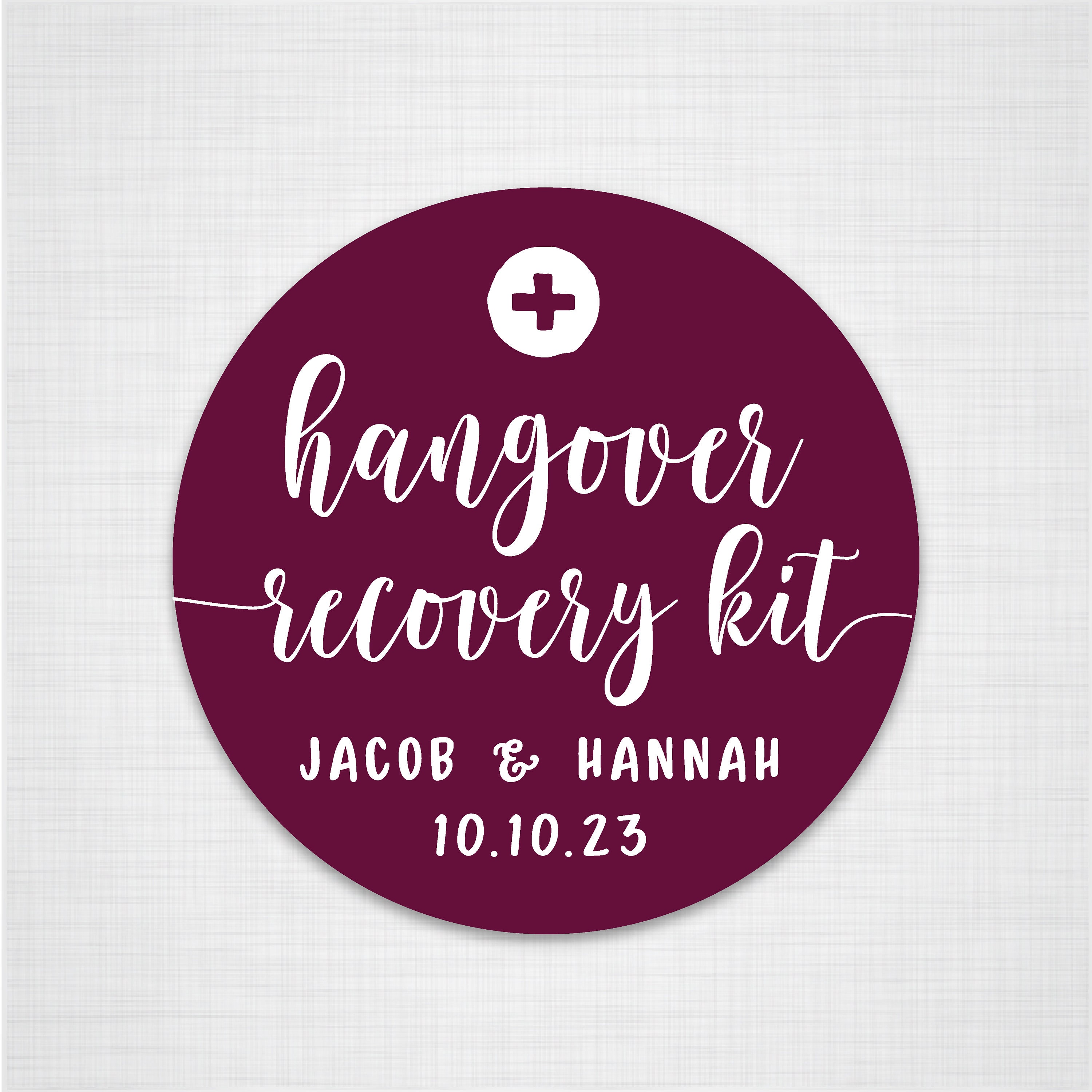 Personalised hangover kit wedding stickers and labels Custom | Etsy