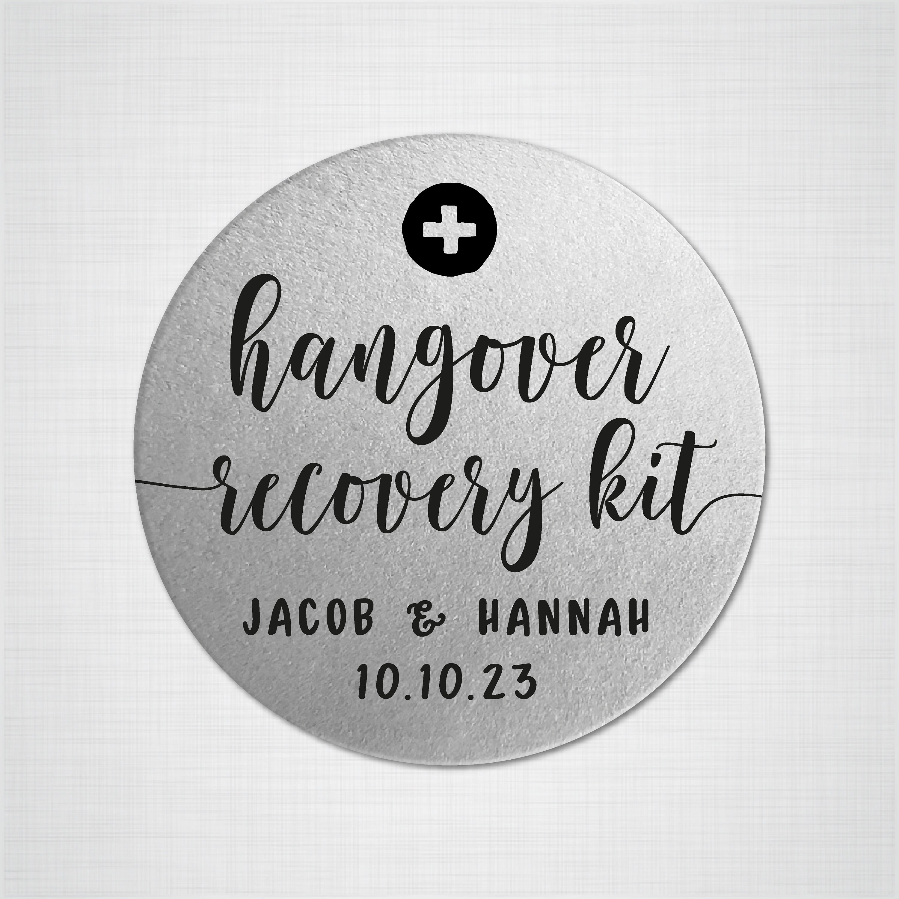 personalised hangover kit wedding stickers and labels custom wedding