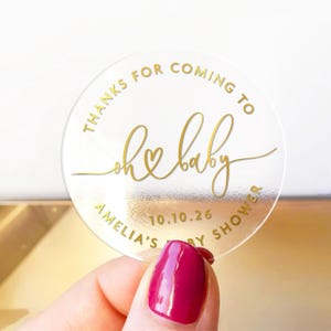 Round Baby Shower Gold Foil Stickers, Baby Shower Name Tags, Shower Stickers For Favors, Baby Shower Sticker Lot, Custom Labels For Events