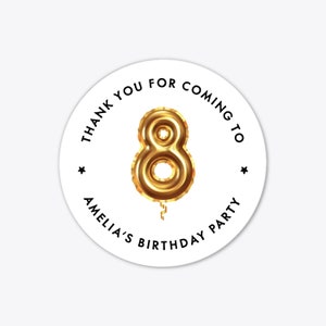 Personalized party favors birthday thank you labels stickers, Birthday party favor sticker, Any age, Any Custom Taxt