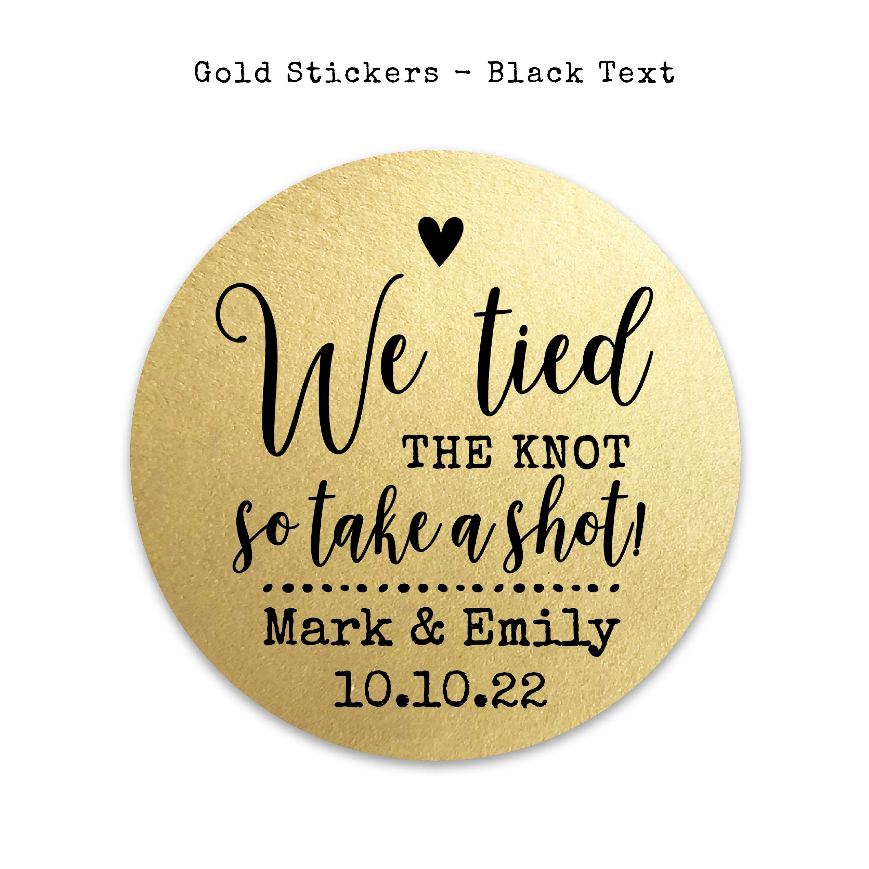 we-tied-the-knot-stickers-clear-sticker-wedding-take-a-shot-etsy