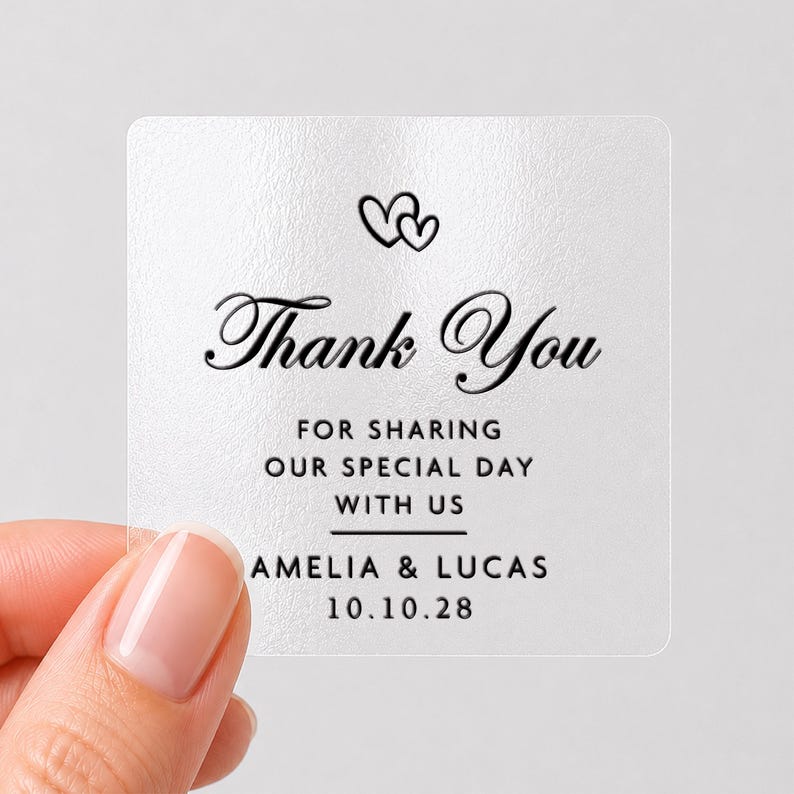 Personalised Thank You Candle Labels, Custom Candle Stickers, Printed Candle Jar Labels, Thank You Gift Labels, Small Business Labels Clear/Black