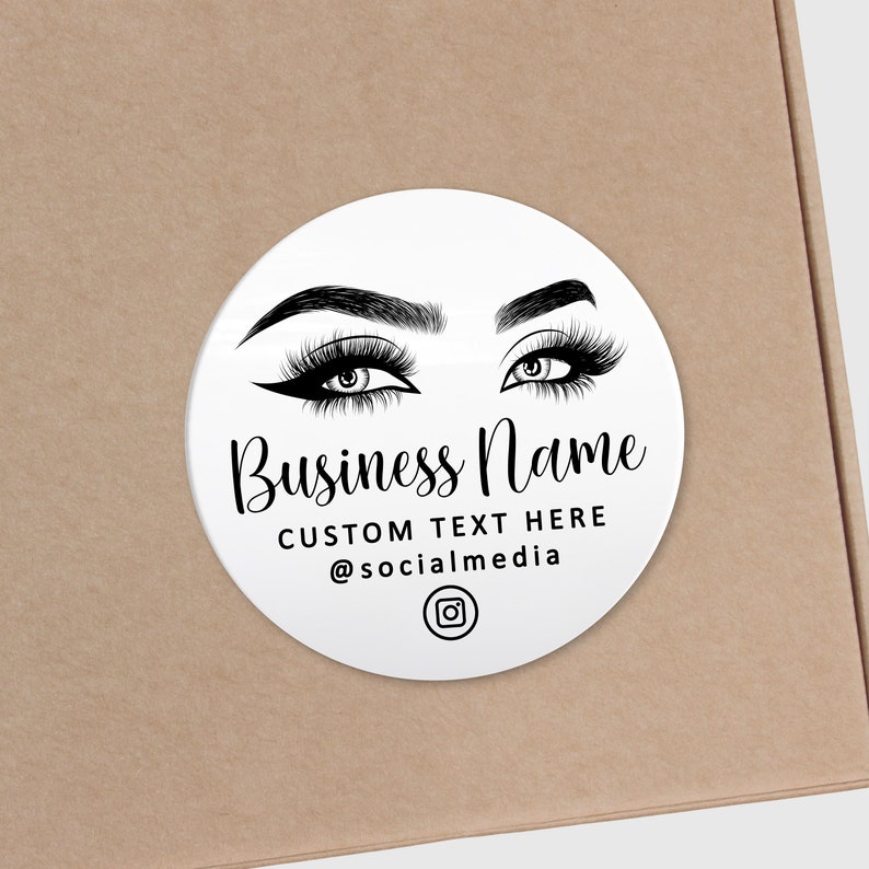 Custom name logo design clear stickers pack sheet, Custom logo design, Your text here stickers, Business eyelash logo stickers 