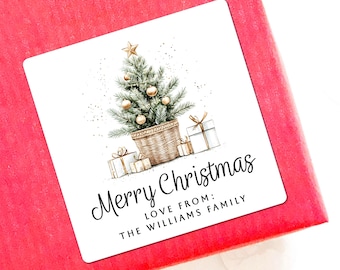 Pegatinas para regalos de Navidad, pegatinas navideñas personalizadas, pegatinas para envolver regalos, pegatinas para papel de regalo navideño