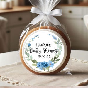 Floral Baby Shower Stickers, Sweet Baby Sticker Seals, Shower Stickers For Bags, Blue Floral Baby Stickers, It&#39;s A Boy Stickers