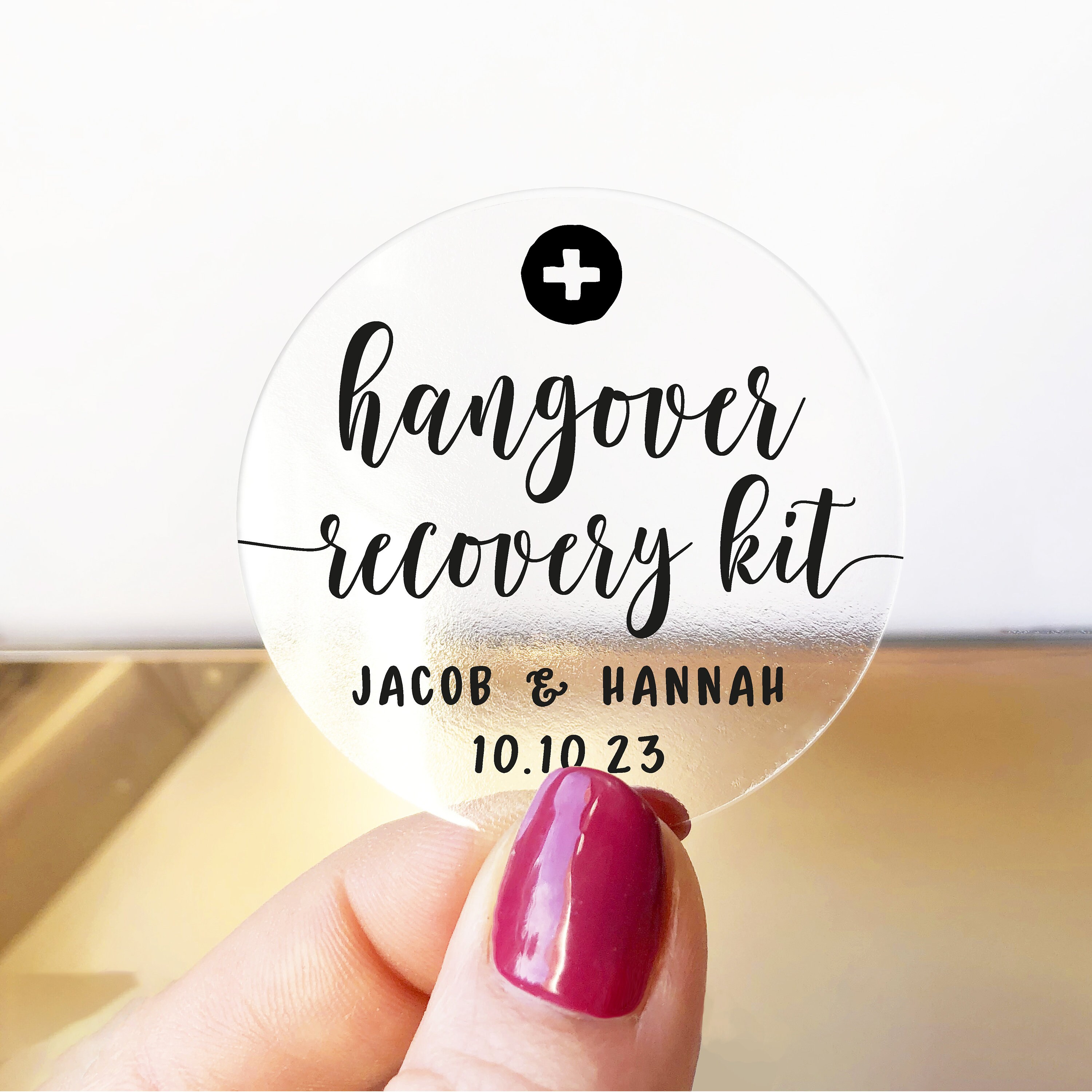 personalised hangover kit wedding stickers and labels