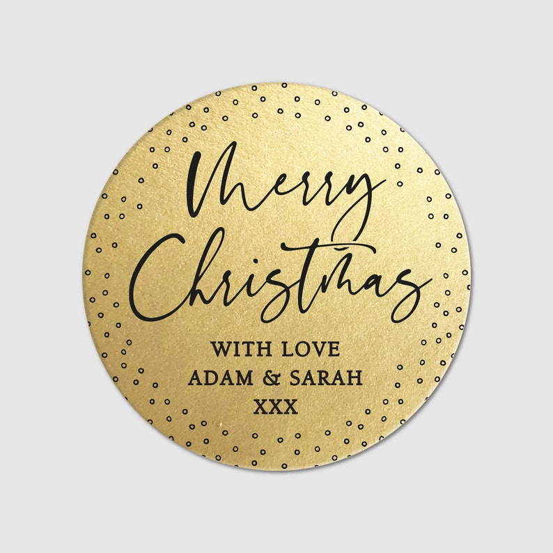 Merry Christmas Name Tags Custom Sticker Gift Tags Etsy UK
