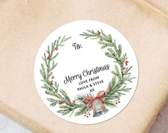Pegatinas redondas de regalo de Feliz Navidad, pegatinas para envolver regalos de Navidad, pegatinas para regalos de Navidad, pegatinas para envolver regalos de Navidad
