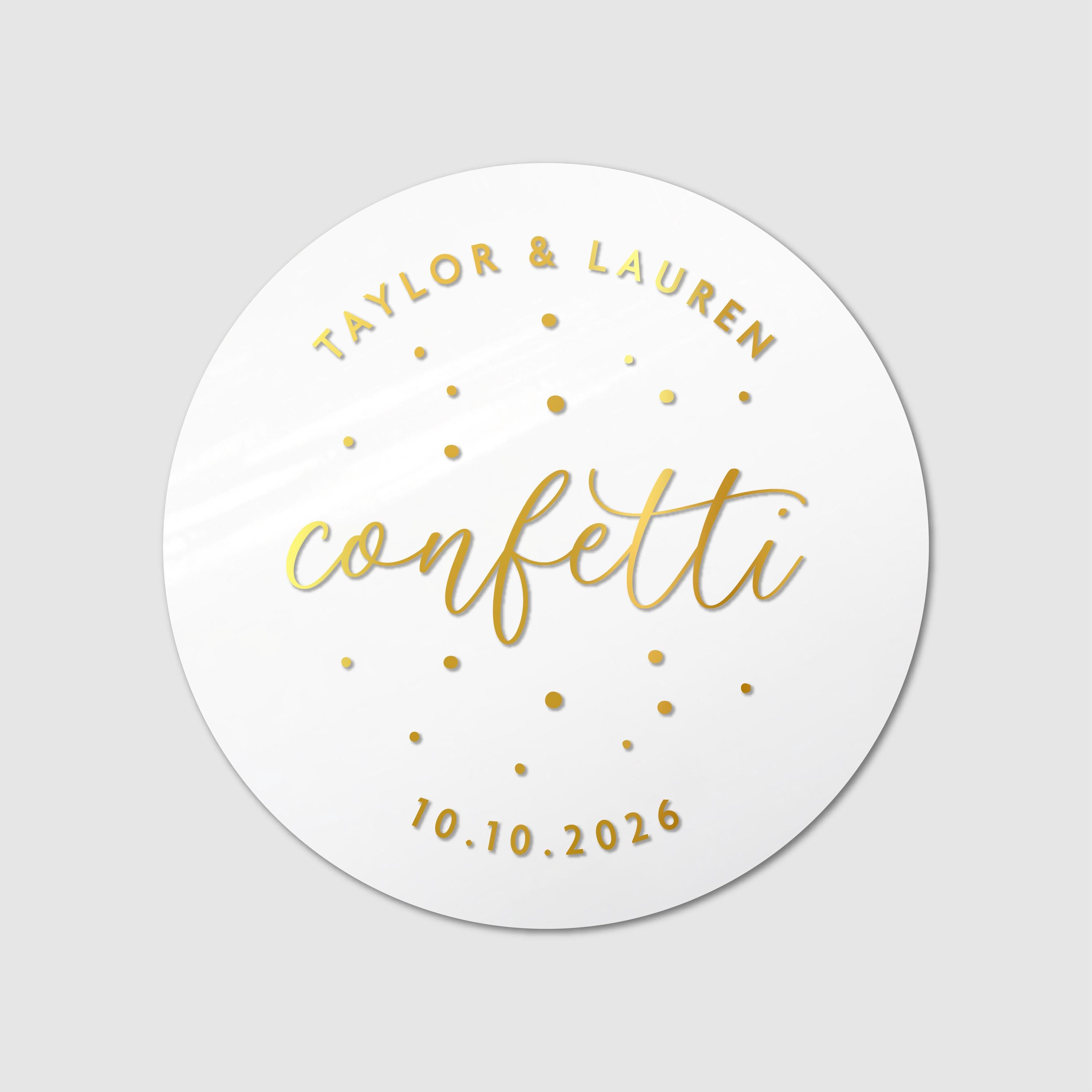 Wedding Confetti Labels Stickers Sheet, Personalized Confetti Stickers ...