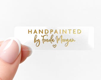Hand Painted By Stickers, Custom Handmade Labels, Personalised Artisan Packaging Stickers, Small Business Craft Product Seals
