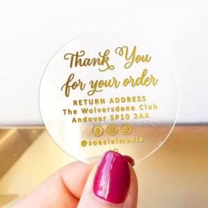 Custom Thank You For Your Order Stickers, Personalized Square Business Labels, Thanks Packaging Sticker Label, Round Envelope Seals