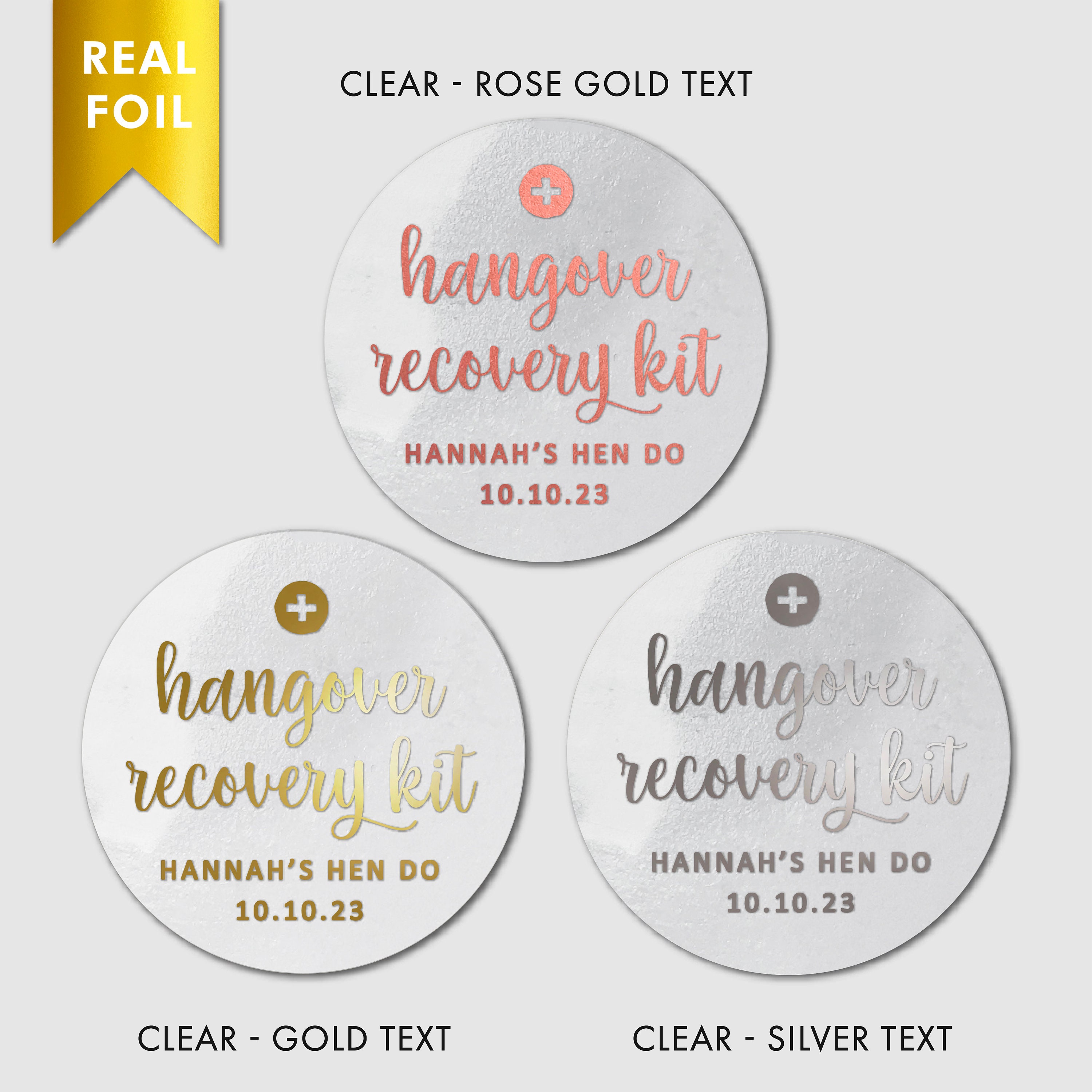 Gold Foil hen bride tribe party favors clear circle stickers ...