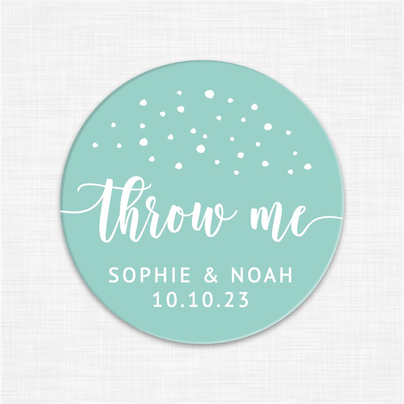 Wedding favor sticker labels Toss me stickers Wedding stickers for favors Wedding confetti stickers for confetti bags wedding favor tags