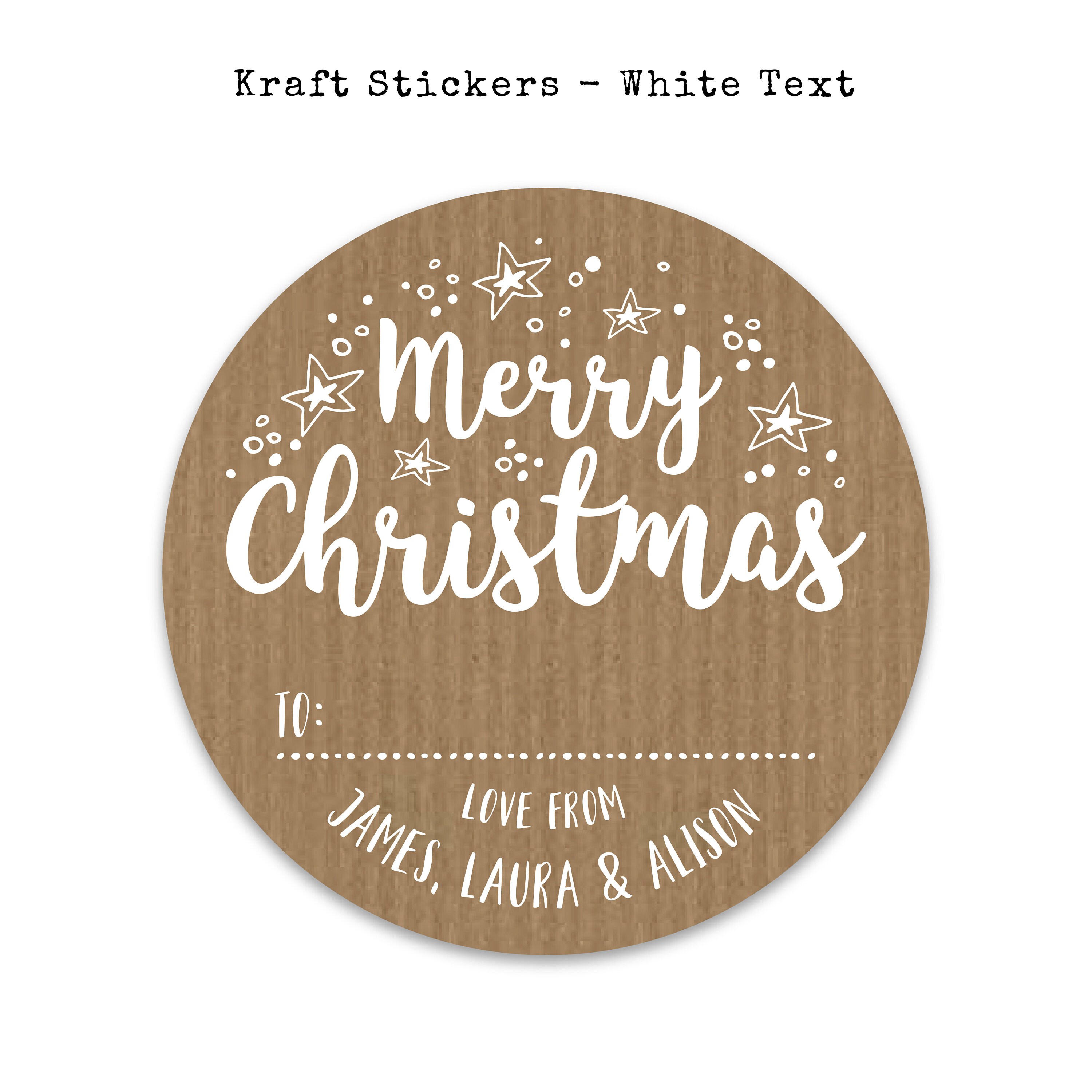 Merry Christmas Stickers Tags Round Christmas Signs Name Tags Jam Jar Labels Custom Tags for ...