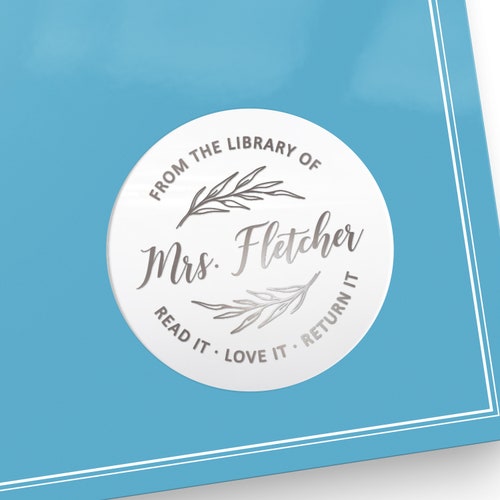 From the Library of Custom Text Name Book Stickers Pack Book - Etsy Ireland