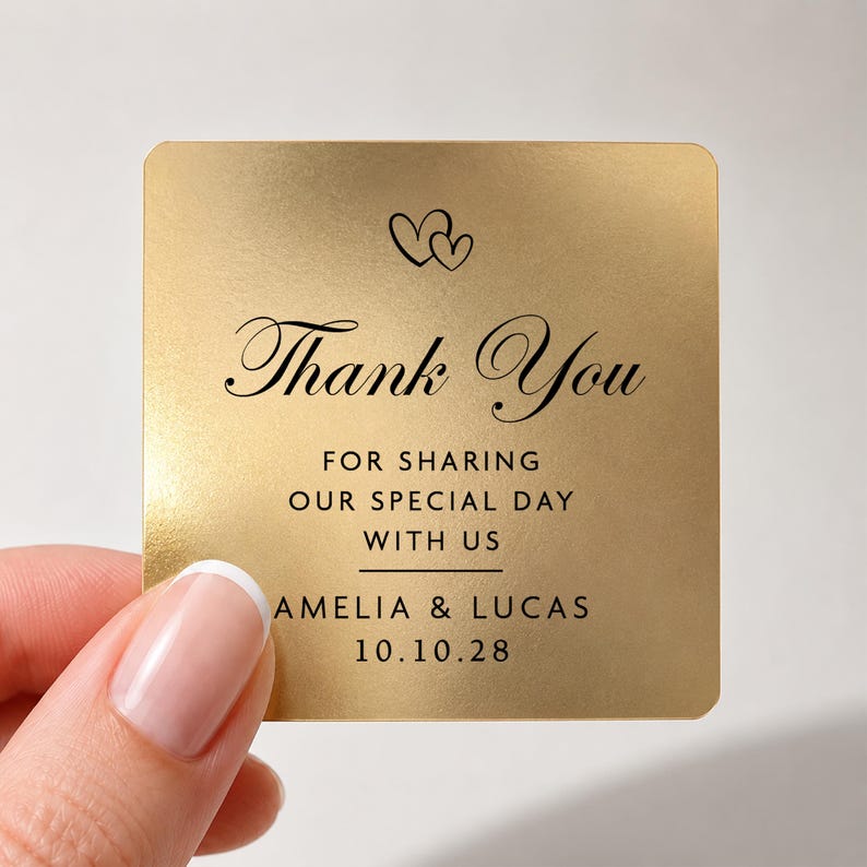 Personalised Thank You Candle Labels, Custom Candle Stickers, Printed Candle Jar Labels, Thank You Gift Labels, Small Business Labels Gold/Black