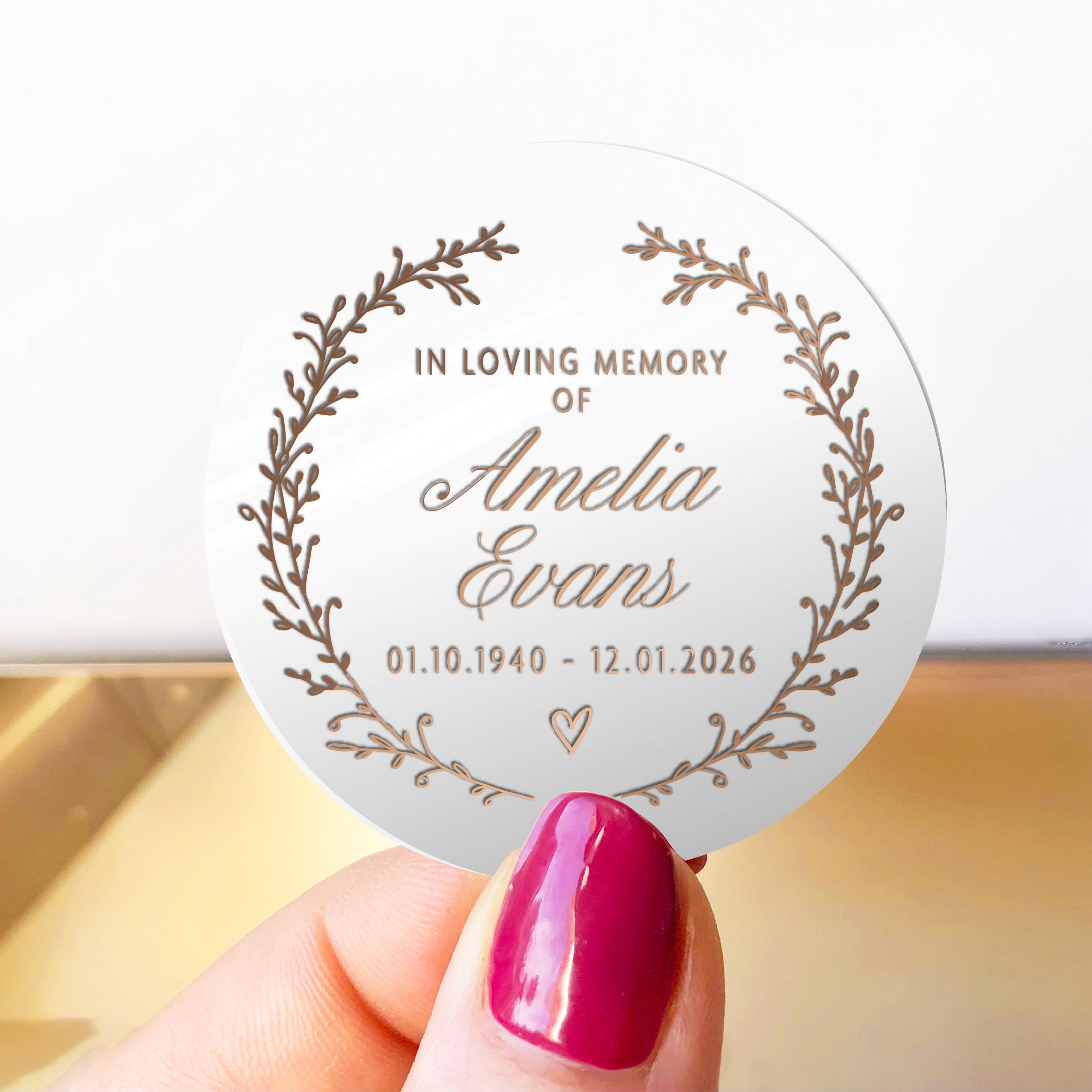 Funeral Sticker Cd R File Funeral Stickers With Dates Custom, Personalised in Memory of Labels ...