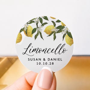 Personalized Limoncello Bottle Stickers, Custom Limoncello Labels For Bottles, Limoncello Jar Stickers, Limoncello Party Favor Labels
