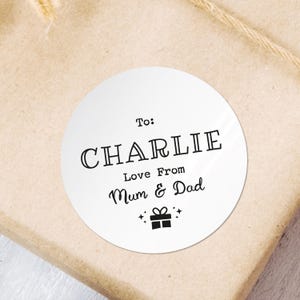 Pegatinas de regalo de Navidad, etiquetas personalizadas para niños, pegatinas para sobres, pegatinas navideñas personalizadas, etiquetas de regalo de Navidad, pegatinas