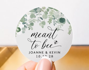 Meant To Be Honey Stickers, Personalised Wedding Honey Labels, Bee Themed Favour Seals, Custom Rustic Wedding Stickers