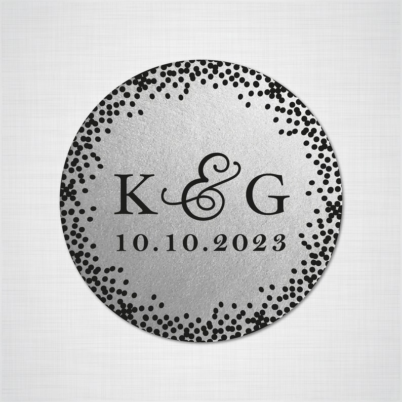 Round transparent stickers Wedding invitation seal Custom monogram wedding envelope initial seals stickers labels RW25