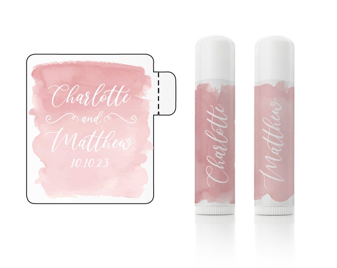 60 Personalized Lip Balm Damask Glossy Wedding Favor Labels Stickers 
