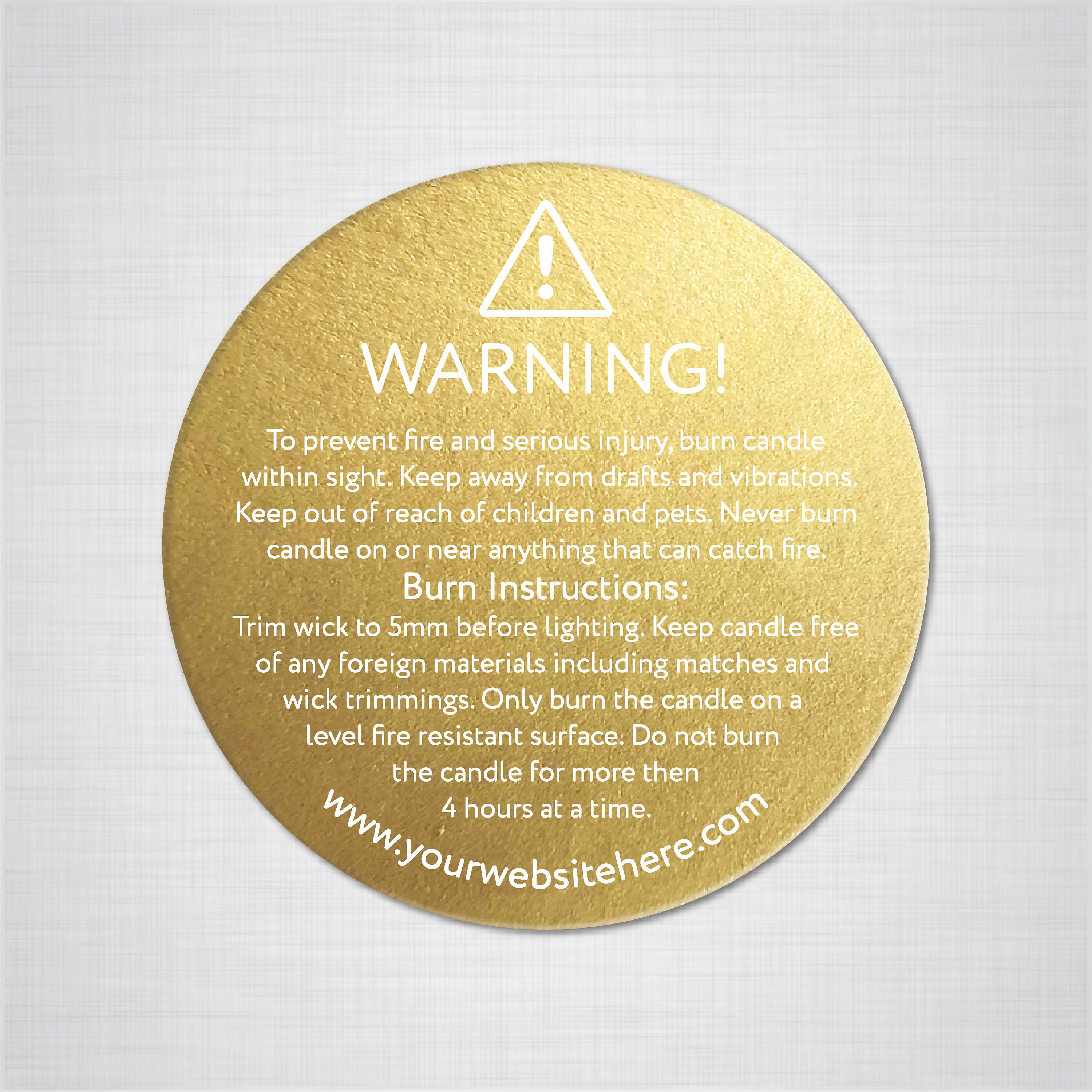 Custom candle warning safety labels stickers, Candle making safety label, Round warning stickers ...