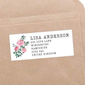 Gepersonaliseerde retouradres doorzichtige enveloplabels stickers, retouradreslabels stickers, klassiek envelopadres - 30 stickers per vel