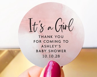 Stickers baby shower C'est une fille, Étiquettes mignonnes de baby shower, Stickers Cadeaux Baby Shower, Étiquettes Cadeaux Bébé Fille, Stickers Bébé Fille Douce