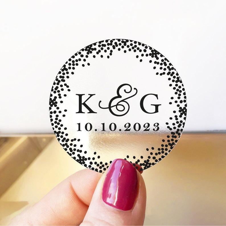 Round transparent stickers Wedding invitation seal Custom monogram wedding envelope initial seals stickers labels RW25