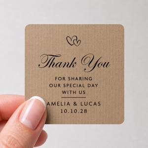 Personalised Thank You Candle Labels, Custom Candle Stickers, Printed Candle Jar Labels, Thank You Gift Labels, Small Business Labels Kraft/Black