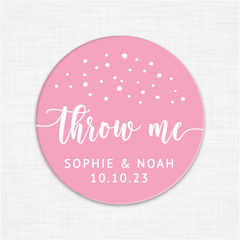 Wedding favor sticker labels Toss me stickers Wedding stickers for favors Wedding confetti stickers for confetti bags wedding favor tags