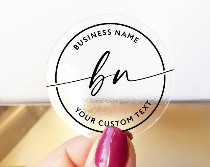 Custom business logo branding clear stickers labels, Clear Business Logo Labels, Packaging Supplies for Etsy Shops