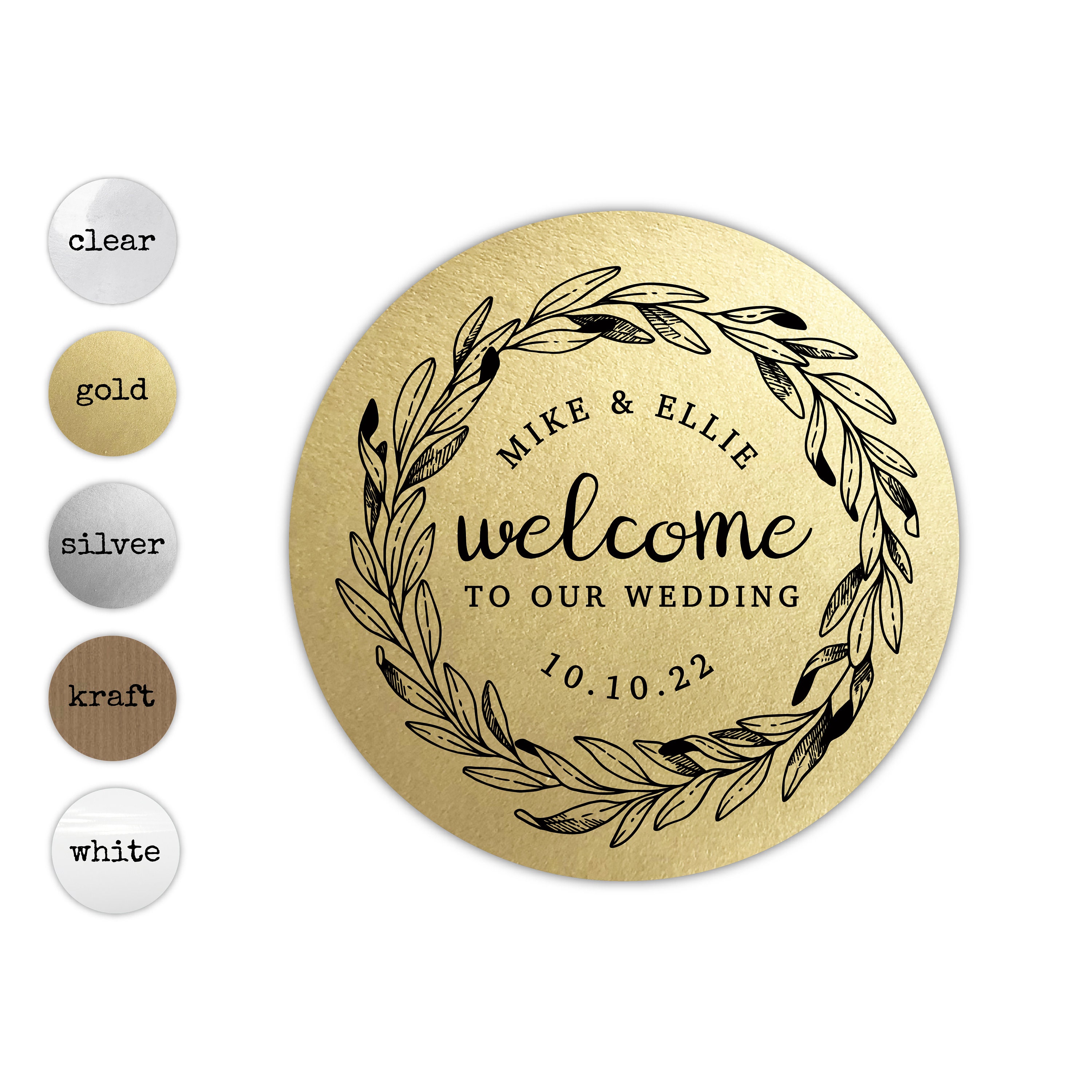 Welcome wedding stickers for favours, Personalised wedding sticker labels, Custom favor sticker ...